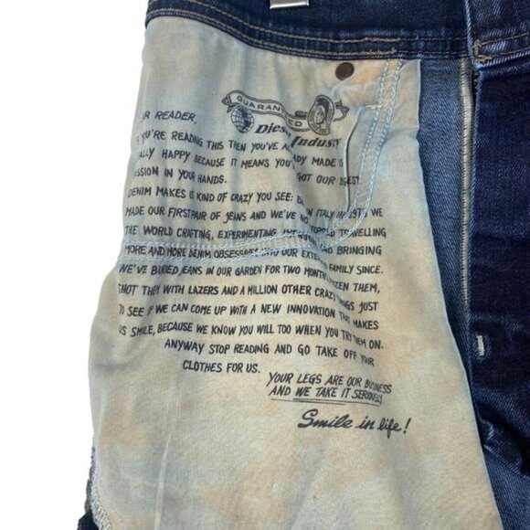 Diesel Tepphar Slim Carrot Wash 0852G Stretch Logo Patch Rear Studs US 33 X 32 - Picture 13 of 16